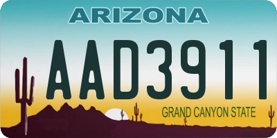 AZ license plate AAD3911