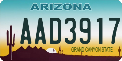 AZ license plate AAD3917