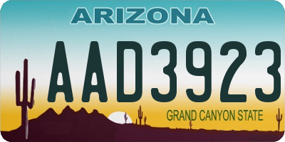 AZ license plate AAD3923