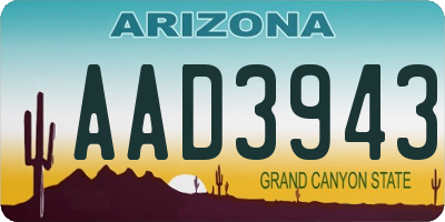 AZ license plate AAD3943