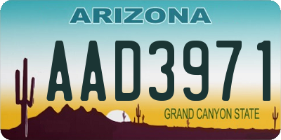 AZ license plate AAD3971