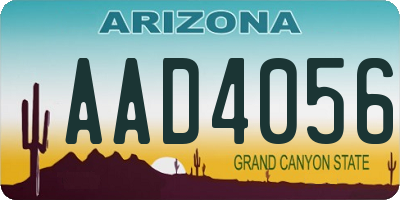 AZ license plate AAD4056