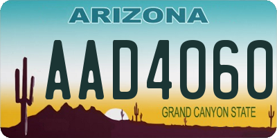 AZ license plate AAD4060