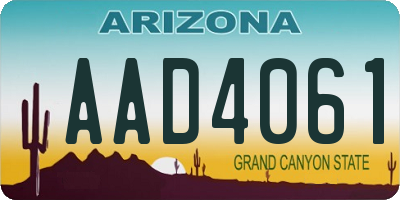 AZ license plate AAD4061