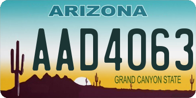 AZ license plate AAD4063