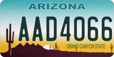 AZ license plate AAD4066