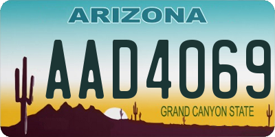 AZ license plate AAD4069