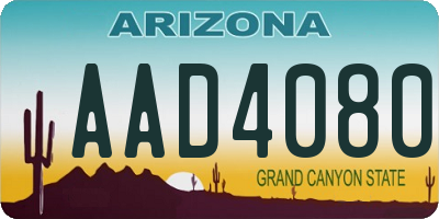 AZ license plate AAD4080