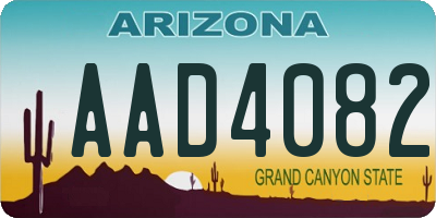 AZ license plate AAD4082