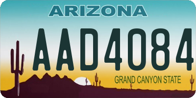 AZ license plate AAD4084