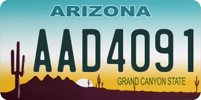 AZ license plate AAD4091