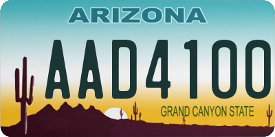 AZ license plate AAD4100