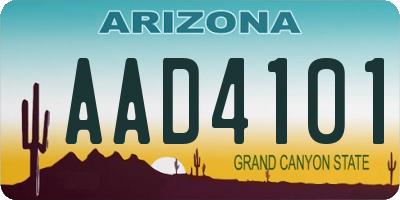 AZ license plate AAD4101