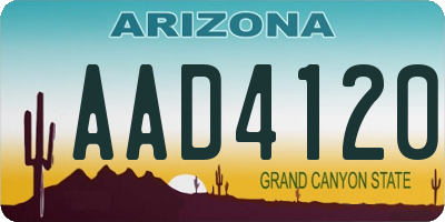 AZ license plate AAD4120