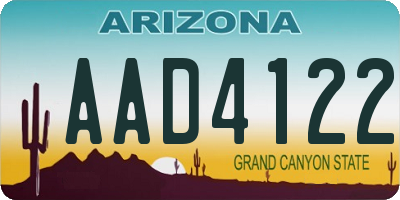 AZ license plate AAD4122
