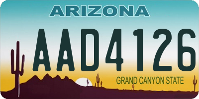 AZ license plate AAD4126