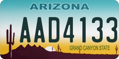 AZ license plate AAD4133