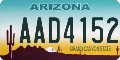 AZ license plate AAD4152