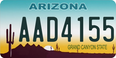 AZ license plate AAD4155