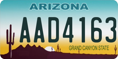AZ license plate AAD4163