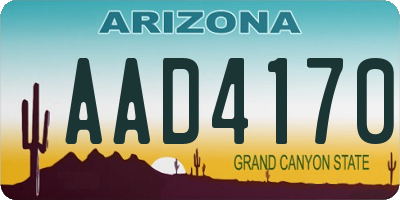 AZ license plate AAD4170