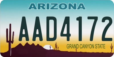 AZ license plate AAD4172