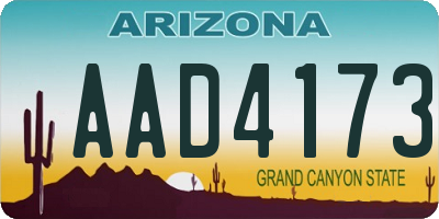 AZ license plate AAD4173