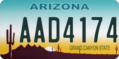 AZ license plate AAD4174