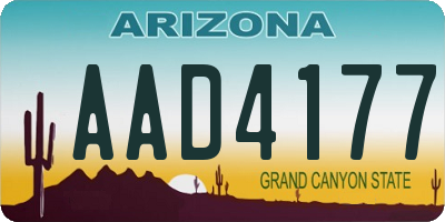 AZ license plate AAD4177