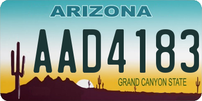 AZ license plate AAD4183