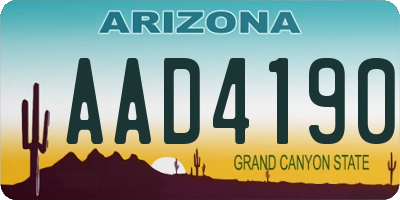 AZ license plate AAD4190