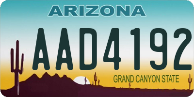 AZ license plate AAD4192
