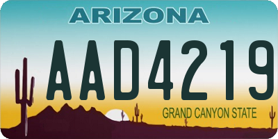 AZ license plate AAD4219