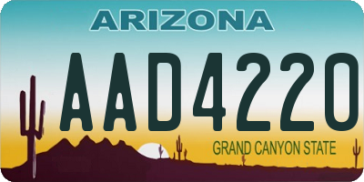 AZ license plate AAD4220