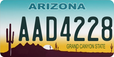 AZ license plate AAD4228