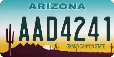 AZ license plate AAD4241