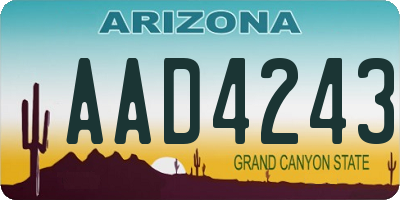 AZ license plate AAD4243