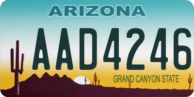 AZ license plate AAD4246