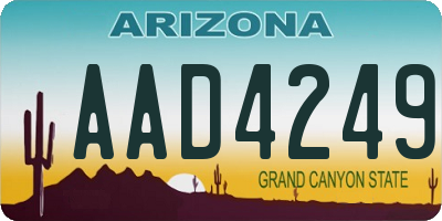 AZ license plate AAD4249