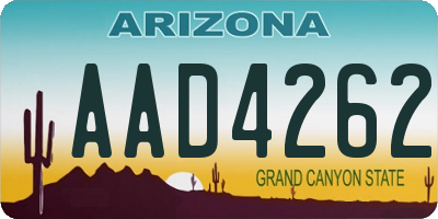 AZ license plate AAD4262