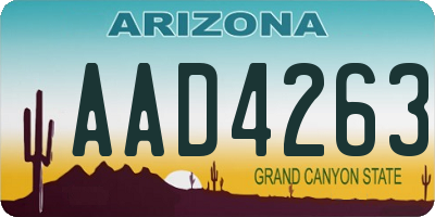 AZ license plate AAD4263