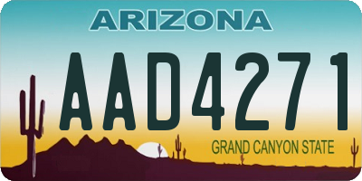 AZ license plate AAD4271