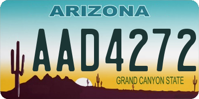 AZ license plate AAD4272
