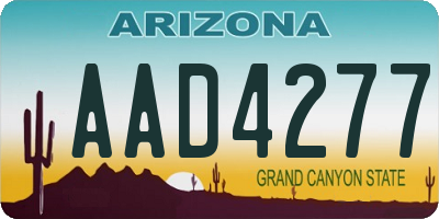 AZ license plate AAD4277