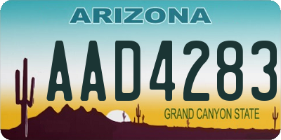 AZ license plate AAD4283