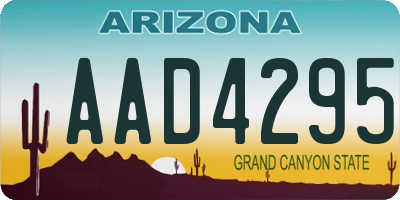 AZ license plate AAD4295