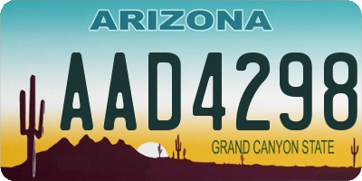 AZ license plate AAD4298