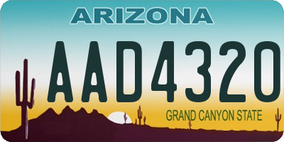 AZ license plate AAD4320