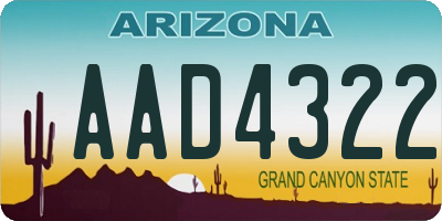 AZ license plate AAD4322