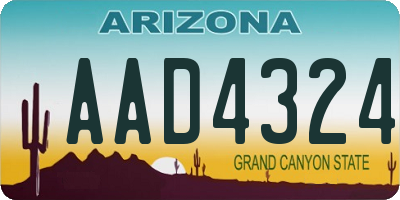 AZ license plate AAD4324
